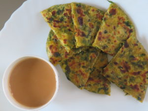 Paneer Cheese Methi Paratha Served