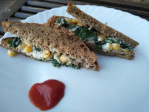 Corn Spinach Sandwich