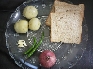 Preparation for Mashed Potato Grilled Sandwich