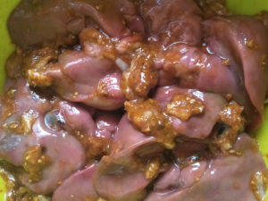 Chicken liver marinated