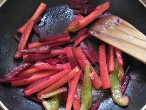 The veggies for Christmas Brunch Sandwich