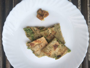 Brocolli and Cheese Paratha ready