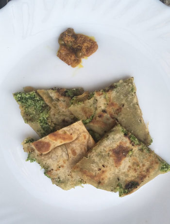 Brocolli and Cheese Paratha ready