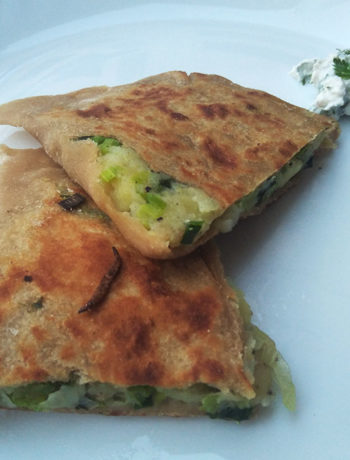 Leek aloo paratha